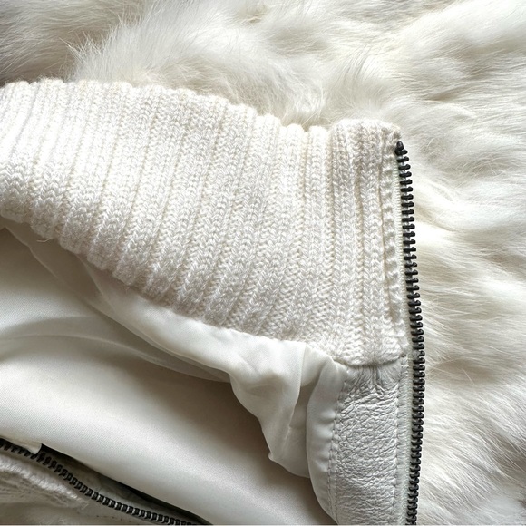 Vintage 90's Y2K Atmosphere Soft Rabbit Fur Bomber Jacket with Pockets - Medium - Picture 11 of 13